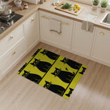 Cheeky Black Cats Sunny Yellow Area Rug