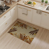 Cream Fern Frond Blossom Area Rug