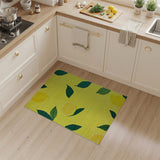 Zesty Lemon Slices Leaves Yellow Area Rug