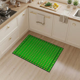 Green Vibrant Green Daisy Floral Area Rug