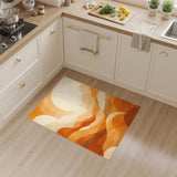 Abstract Orange Waves Area Rug