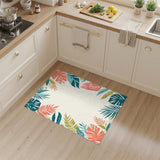 Vibrant Leaf Border Washable Area Rug