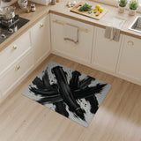 Bold Black Ink Splash Abstract Area Rug