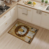 Brown and Tan Adorable Cartoon Lion Kids Area Rug