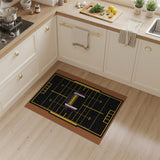 Football Field Black Turf Area Rug