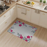 Pink Floral Branch Corner Area Rug