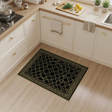 Black Gold Geometric Lattice Area Rug