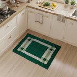 Green Green Framed Grid Geometric Area Rug