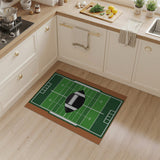 Kids Cartoon Football Field Area Rug with Centered Ball