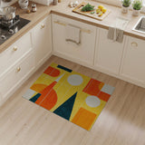 Bold Geometric Yellow Orange Navy Area Rug