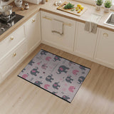 Playful Pink Elephant Cartoon Area Rug