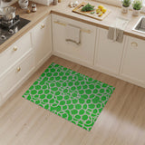 Vibrant Green Geometric Bubble Area Rug