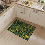 Vibrant Yellow Teal Persian Area Rug