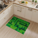 Emerald Moss Maze Geometric Area Rug