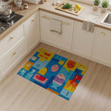Playful Cartoon Fish Geometric Area Rug
