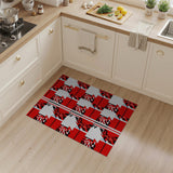 Bold Red Geometric Modern Area Rug