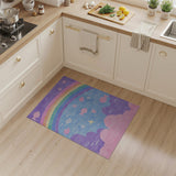 Rainbow Fish Stars Kids Area Rug