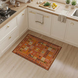 Vibrant Terracotta Geometric Southwestern Rug