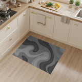 Grey Grey Swirl Abstract Area Rug