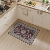 Burgundy Persian Floral Medallion Rug