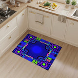Neon Circuit Geometric Area Rug