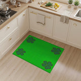 Lucky Dotted Four-Leaf Clover Green Area Rug