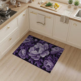 Purple Floral Vintage Purple Peony Floral Area Rug