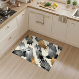 Abstract Gold Brushstroke Area Rug