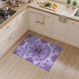 Purple Rainbow Bell Paw Print Boho Rug