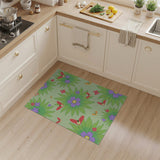 Whimsical Butterfly Purple Flower Rug