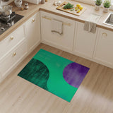Teal Green Purple Abstract Circle Area Rug