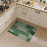 Green Geometric Block Modern Area Rug