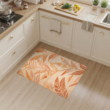 Orange Leaf Boho Area Rug