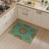 Geometric Modern Teal Starburst Geometric Area Rug