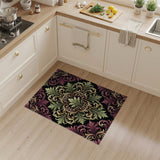 Purple Gold Ornate Floral Vintage Area Rug