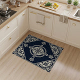 Navy Blue Intricate Floral Medallion Rug