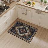 Navy Diamond Medallion Southwestern Area Rug