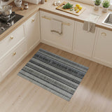 Grey Vertical Striped Woven Area Rug