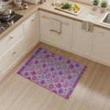 Vibrant Pink Purple Floral Vintage Area Rug