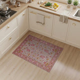 Elegant Pink Peony Persian Area Rug