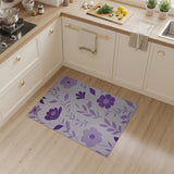 Purple Floral Woven Area Rug