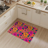 Multi-color and Patterns Vibrant Hibiscus Floral Washable Area Rug