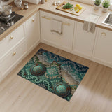 Distressed Teal Damask Coastal Reveal Area Rug