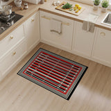 Geometric Modern Bold Red Black Geometric Stripe Area Rug