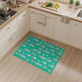 Whimsical Bunny Easter Egg Teal Kids Rug