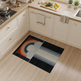 Rainbow Arch Clouds Geometric Area Rug