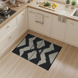Southwestern Black White Geometric Southwestern Area Rug