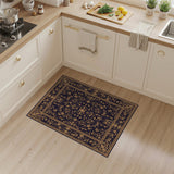 Black and Gold Floral Persian Area Rug