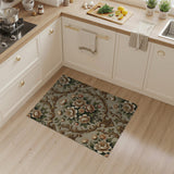 Elegant Beige Peony Floral Vintage Area Rug