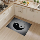 Geometric Modern Yin Yang Black White Geometric Area Rug